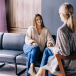 woman receiving talk therapy for depression