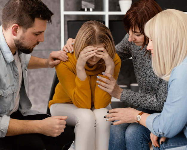 family supporting relative with mental health crisis