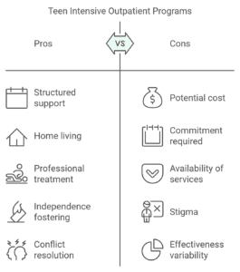 pro vs. cons of teen outpatient programs infographic