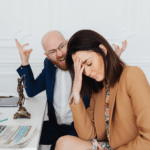 Man shouting at his girlfriend because of anger issues in relationship
