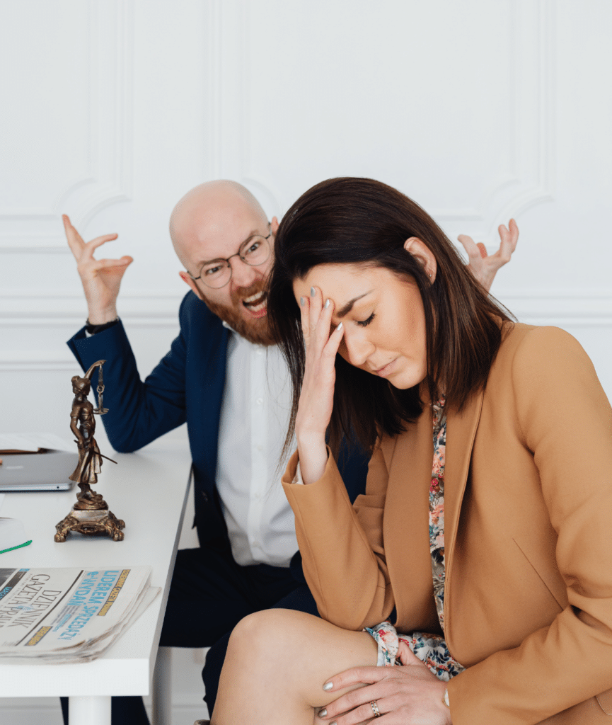 Man shouting at his girlfriend because of anger issues in relationship