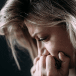 Anxious woman having a panic attack