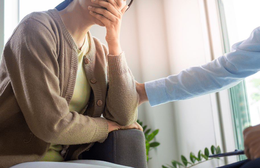 Woman receiving therapy for depression