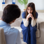Woman having experienced physical abuse