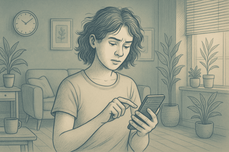 woman with ADHD holding a daily tracker