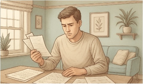 Man comparing health insurance plan options to find mental health coverage for anxiety treatment