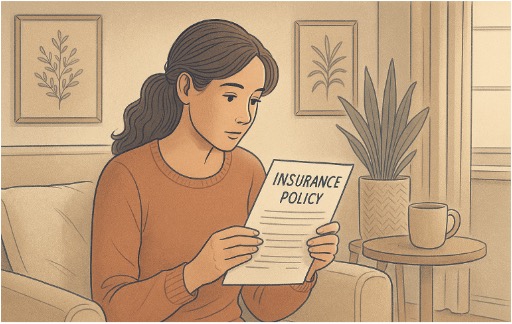 Woman carefully reviewing her insurance policy to see what it says about mental health therapy