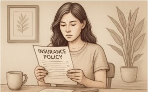 Woman reviewing her health insurance policy to understand coverage for an anxiety diagnosis