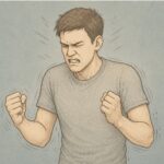 Illustration of a man struggling with chronic anger, representing the challenges of unmanaged long-term anger