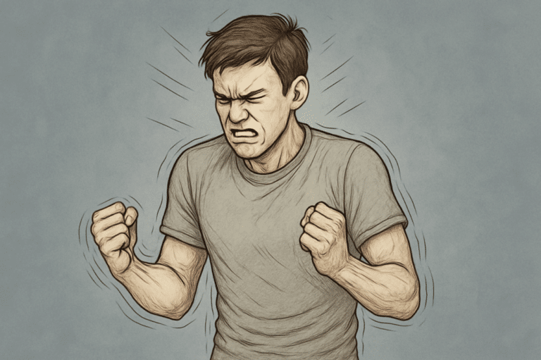 Illustration of an angry man