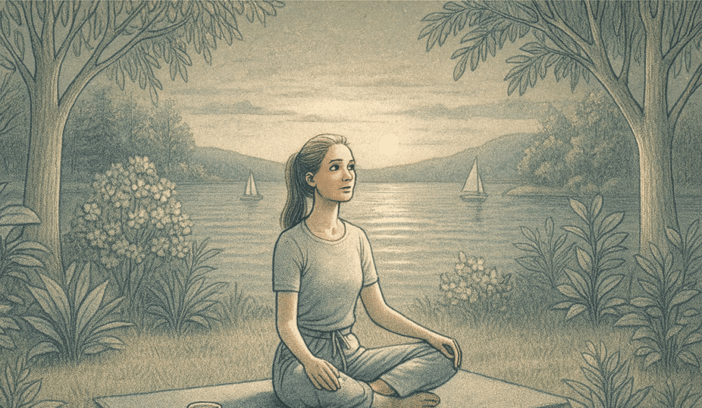 An illustration of a person in a peaceful setting - Mission Connection