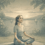 An illustration of a person in a peaceful setting - Mission Connection