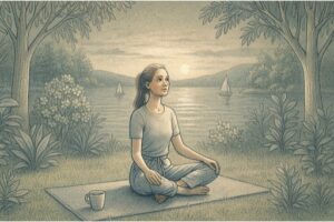 Person using the 3-3-3 grounding technique to manage anxiety symptoms.
