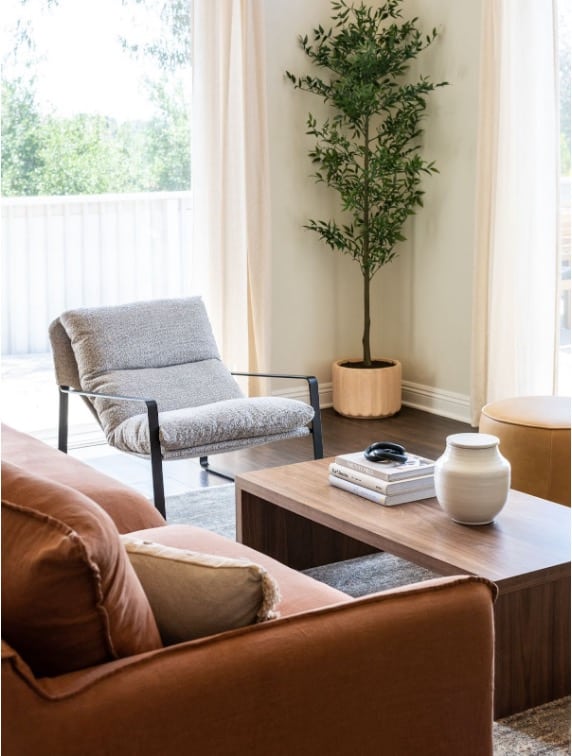 Bright modern Mission Connection living room.