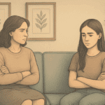 A woman talking down on her teenage daughter