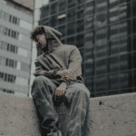 Man sitting on top of a building looking down experiencing intrusive thoughts in adults