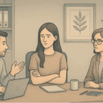 A woman not talking to her coworkers