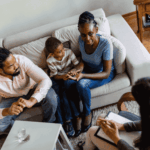 Family therapy session treating interpersonal difficulties