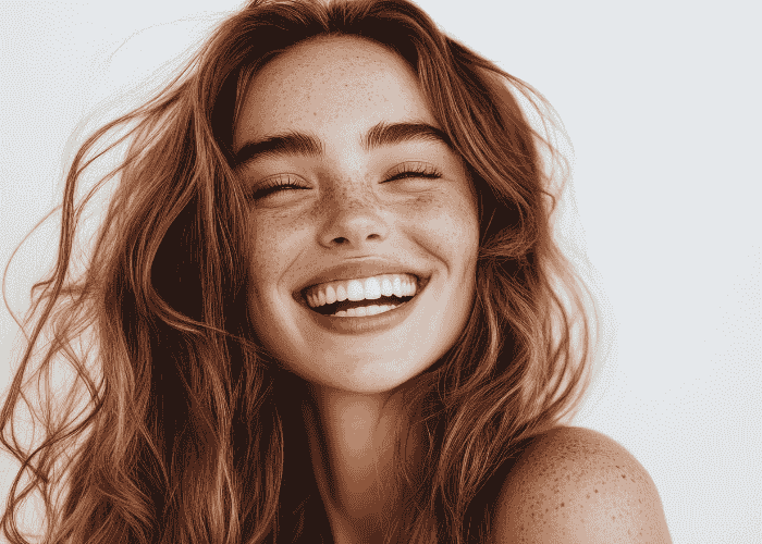 close up of a woman smiling after receiving support for chronic dissatisfaction