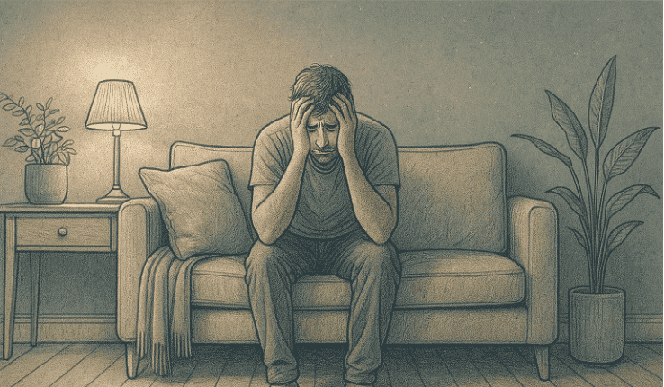 Man sitting sadly head in hands - Mission Connection