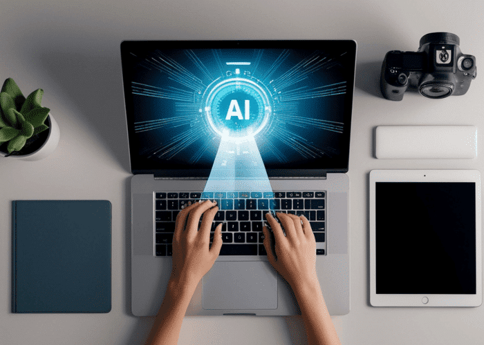 A person using computer researching can AI replace real-life relationships?