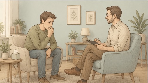 Man undergoing therapy for his stimming and wider ADHD condition 