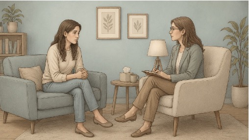 Woman undergoing CBT for her anxiety 