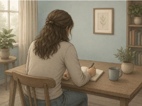 Woman journaling alone to help track her anger triggers and process her emotions