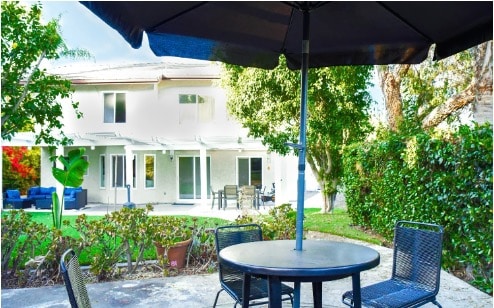 Outdoor patio at Mission Connection's outpatient mental health facility, where adults receive support for ADHD-related stress